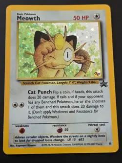Vintage Pokemon Meowth Holo #10 Game Boy Black Star Promo NM - Image 1