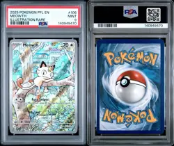2025 Meowth 106/094 Pokemon Illustration Rare Phantasmal Flames PSA 9 - Image 1