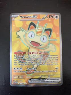 Pokemon TCG Meowth ex 107/088 Full Art Ultra Rare - Perfect Order - Near Mint - Image 1