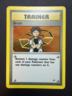 Brock HOLO 15/132 Gym Heroes Trainer VINTAGE 2000 Pokemon - Image 1