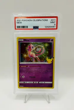 Pokemon TCG - Mew 011/025 Celebrations Holo Rare PSA 9 2021 Psychic - Image 1