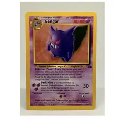 Pokemon TCG Gengar 20/62 Fossil Rare Regular 80 HP Unlimited Edition - Image 1