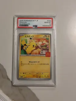 2025 POKEMON JPN M-P PROMO MCDONALD'S #020 PIKACHU PSA 10 GEM MINT BURGERCHU - Image 4