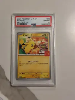 2025 POKEMON JPN M-P PROMO MCDONALD'S #020 PIKACHU PSA 10 GEM MINT BURGERCHU - Image 5