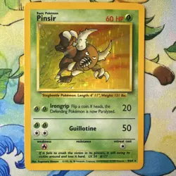 Pokemon TCG Pinsir 9/64 Jungle Unlimited Holo Rare 60 HP No Set Symbol Error - Image 1