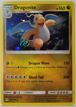 Perfect HD Fart Swirl 🌀 Dragonite 96/149 Cosmos Holo Rare Pokemon TCG 🌀 - Image 1