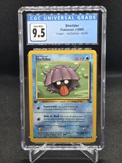 Pokemon 1st Edition Fossil Shellder 54/62 CGC Gem Mint 9.5 - Image 1