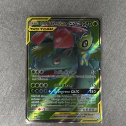 Pokemon TCG Celebi & Venusaur GX Full Art TAG TEAM Ultra Rare Holo 159/181 - Image 1