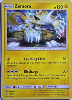 Zeraora 60/214 Rare Unbroken Bonds Pokemon Near Mint - Image 1