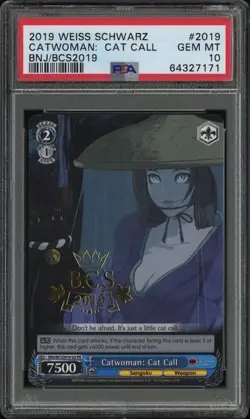 2019 WEISS SCHWARZ PROMOS 02 CATWOMAN: CAT CALL BNJ/BCS2019-PARTICIPATION PSA 10 - Image 1