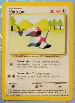 Porygon 39/102 Base Set Pokemon Card - Vintage NM - Image 1