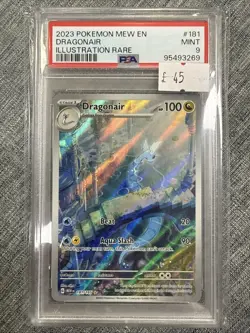 Pokemon TCG Dragonair Illustration Rare Card 181/165 Scarlet Violet 151 PSA 9 - Image 1