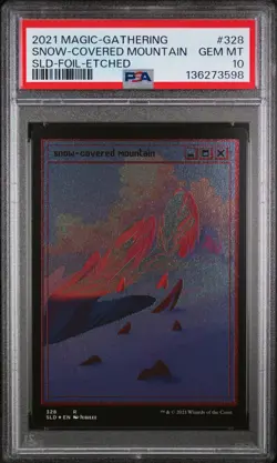 2021 MTG SECRET LAIR DROP #328 SNOW-COVERED MOUNTAIN PSA 10 - Image 1