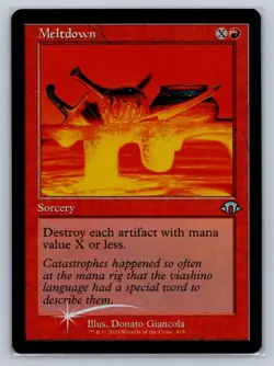 MTG Modern Horizons 3 Retro Frame Foil #418 Meltdown Uncommon Sorcery - Image 1