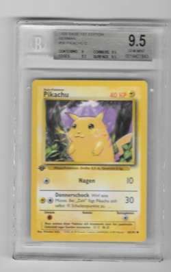 1999 Pokemon Base German 1st Edition Pikachu BGS 9.5 GEM MINT - Image 1