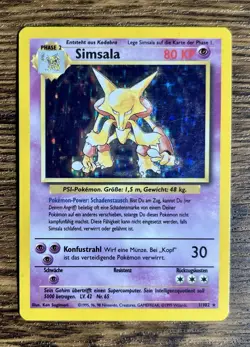 Simsala Base Set Holo Deutsch LP Vintage Pokemon Karte - Image 1