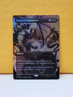 1x FOIL BORDERLESS ALT ART Kindred Dominance, NM, CMM, Magic: the Gathering, MtG - Image 3
