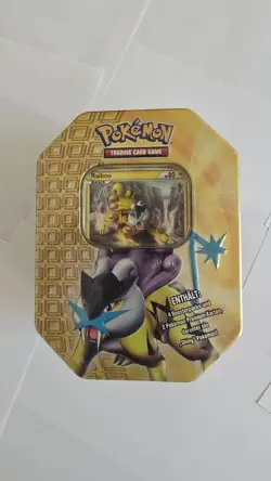 Pokemon Tin 2010 Raikou Shiny Deutsch OVP sealed HGSS 4 Booster + 2 Promos - Image 1