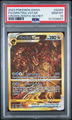 2023 POKEMON SWORD & SHIELD CROWN ZENITH SECRET FULL ART/GIRATINA VSTAR PSA 10 - Image 1