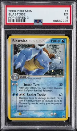 2006 POKEMON POP SER 3 #1 BLASTOISE PSA 5 - Image 1