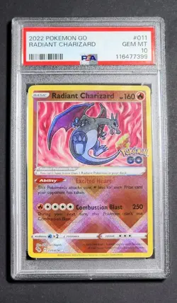 2022 Pokemon TCG Radiant Charizard Pokemon GO 011/078 Holo PSA Gem Mint 10 - Image 1