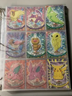 Topps Pokemon TV Animation Series 1 Near Complete Set w/ Holos & Vintage Binder - Image 3
