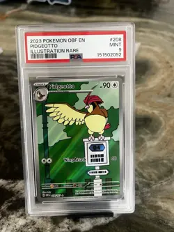 Pokemon Pidgeotto 208/197 SV03 Obsidian Flames Illustration Rare Holo PSA 9 - Image 1