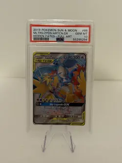 Pokemon 2019 Moltres & Zapdos & Articuno GX 66/68 Full Art Hidden Fates PSA 10 - Image 1