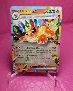 Pokemon TCG Flareon EX Prismatic Evolutions Holo Double Rare Promo Card 014/131 - Image 1