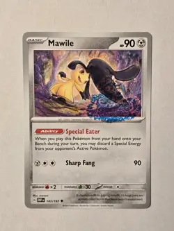 Pokemon Mawile 143/197 Obsidian Flames Printer Hickey Error Mint Condition - Image 3