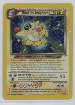 Dark Ampharos Holo German Pokemon Neo Destiny #1 2002 - Image 1