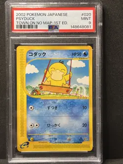 2002 POKEMON JPN THE TOWN ON NO MAP 1ST ED #020 PSYDUCK PSA 9 - Image 1