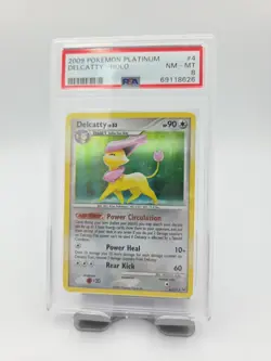 Pokemon TCG PSA 8 Delcatty Platinum Holo 4/127 - Image 1