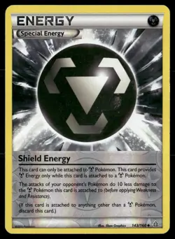 Shield Energy 143/160 Uncommon Primal Clash Pokemon Reverse Holo Heavily Played - Image 1