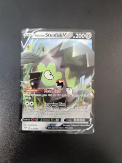 Pokemon TCG Galarian Stunfisk V 128/189 Full Art Holo Foil Darkness Ablaze - Image 1