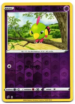 Natu 076/192 - 🌊 Rebel Clash Common Pokemon TCG Reverse Holo 🖤 - LP - Image 1