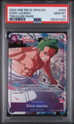 2024 ONE PIECE OP09-EMPERORS IN THE NEW WORLD TREASURE RARE ZORO-JUUROU PSA 10 - Image 1