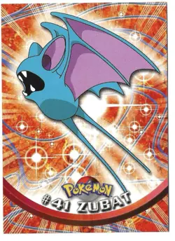 Topps Pokemon 1998 Vintage 41 Zubat Black Logo Trading Card - Image 1