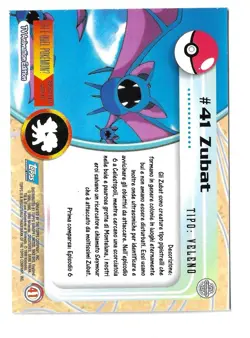 Topps Pokemon 1998 Vintage 41 Zubat Black Logo Trading Card - Image 2