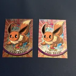 EEVEE #133 Pokemon Card TCG Topps TV Animation both (SET OF 2) 1 foil holo - Image 1