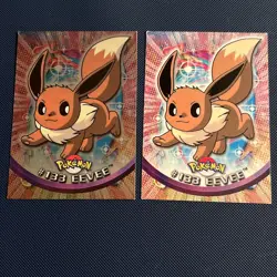 EEVEE #133 Pokemon Card TCG Topps TV Animation both (SET OF 2) 1 foil holo - Image 2