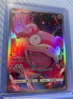 Pokemon Slowpoke Anime Card Full Art Fanart Custom Card Holo ACG DIY - Image 1
