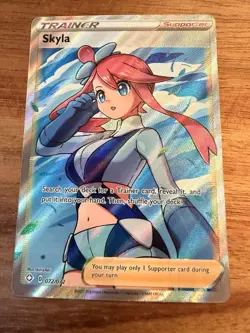 Pokemon Skyla Full Art Ultra Rare Holo Trainer Card 072/072 Shining Fates - Image 1
