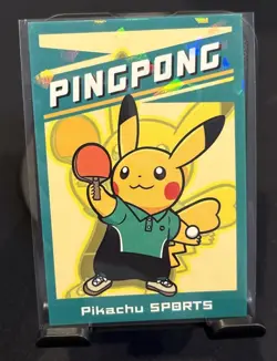 Rare Full Art Cracked Ice Holo Cute Ping-Pong Pikachu Card Database Low Pop 🏓 - - Image 1