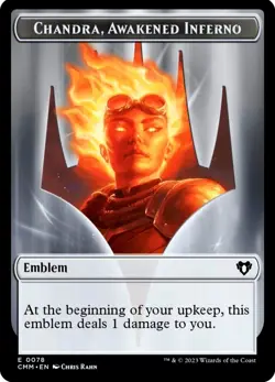 X 1 Chandra, Awakened Inferno EMBLEM NM-M CMM 078 MTG Magic The Gathering - Image 1