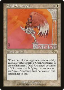 1x Opal Archangel - LP - Urza's Saga - SPARROW MAGIC mtg - Image 1