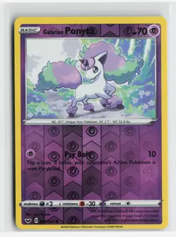 Galarian Ponyta 081/202 Common Sword & Shield Pokemon Reverse Holo Near Mint - Image 1