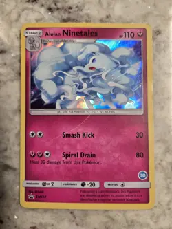 Alolan Ninetales - SM128 Black Star Promo Sun & Moon Promo Pokemon MP - Image 1