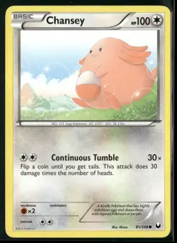 Chansey 81/108 Common Dark Explorers Pokemon Heavily Played - Image 1
