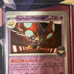 Pokemon MISPRINT Team Rocket’s Orbeetle 089/182 Reverse Holo Destined Rivals NM - Image 2